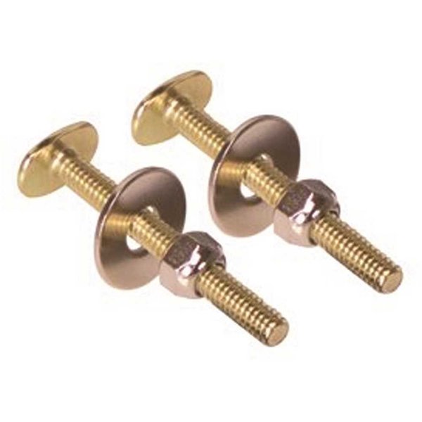Proplus Toilet Bolt 1/4 x 2-1/4 Oval Brass Plated, 2PK 192262